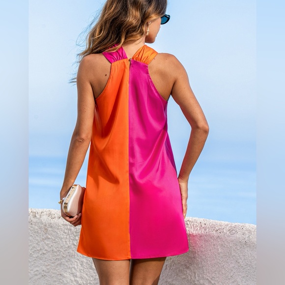 CUPSHE Golden Guava color block mini dress - Picture 3 of 3